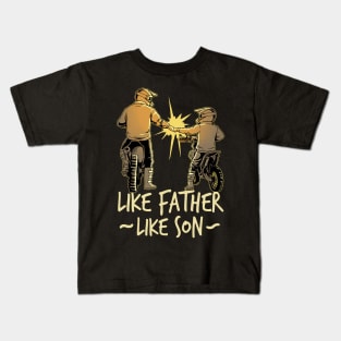 Dad Dirt Bike Out Motocross Gift Father And Son Dirt Bike Design Kids T-Shirt